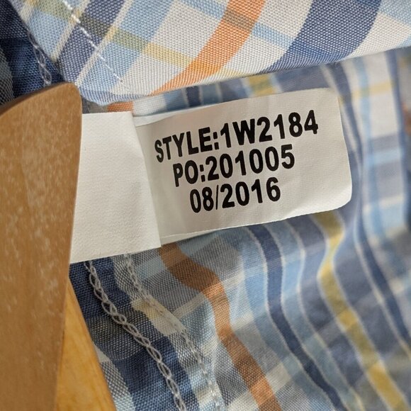 Vineyard Vines Slim-Fit Whale Shirt Men's Small Button-Down Blue Orange Plaid - Picture 12 of 13